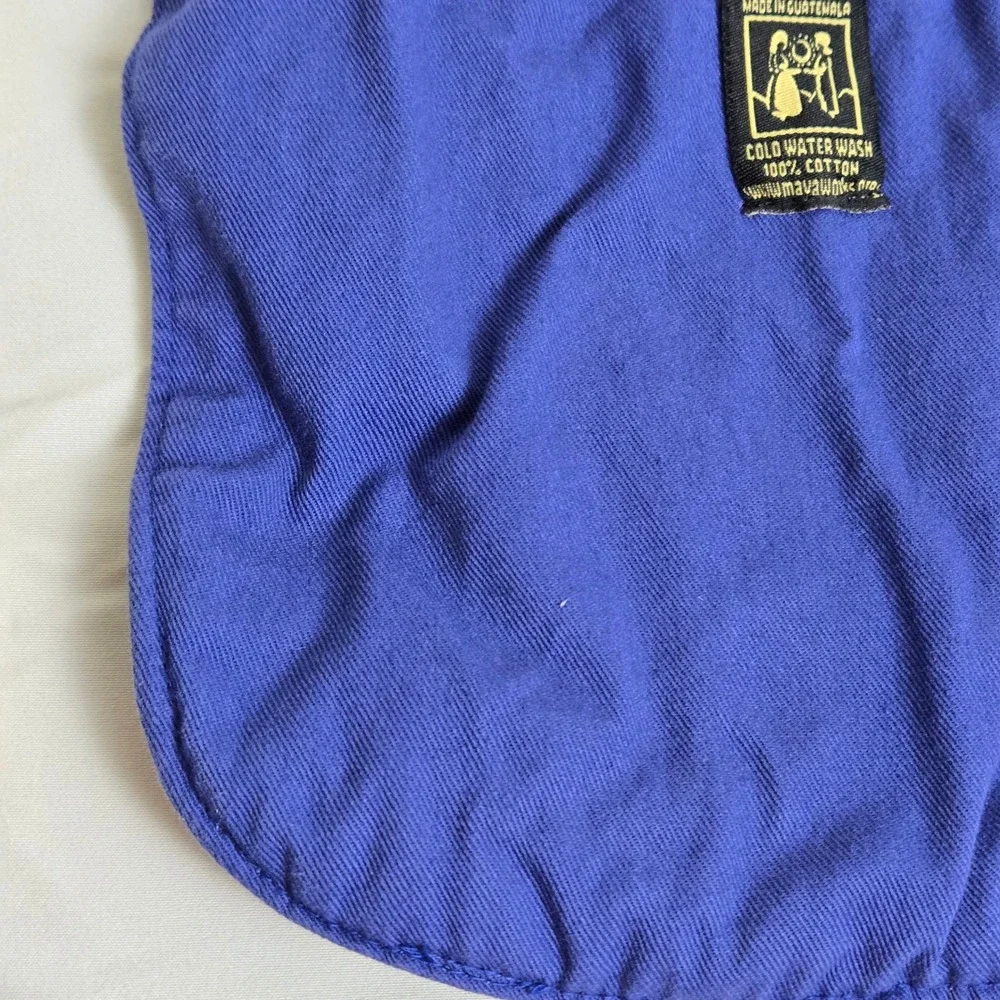 MayaWorks 100% Cotton Handwoven Baby Bib Hook & Loop Closure Guatemala Blue